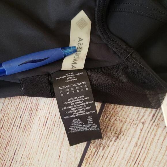 NWT Amoressa High Neck Key Hole Front Detail One-Piece Swimsuit - Picture 9 of 10